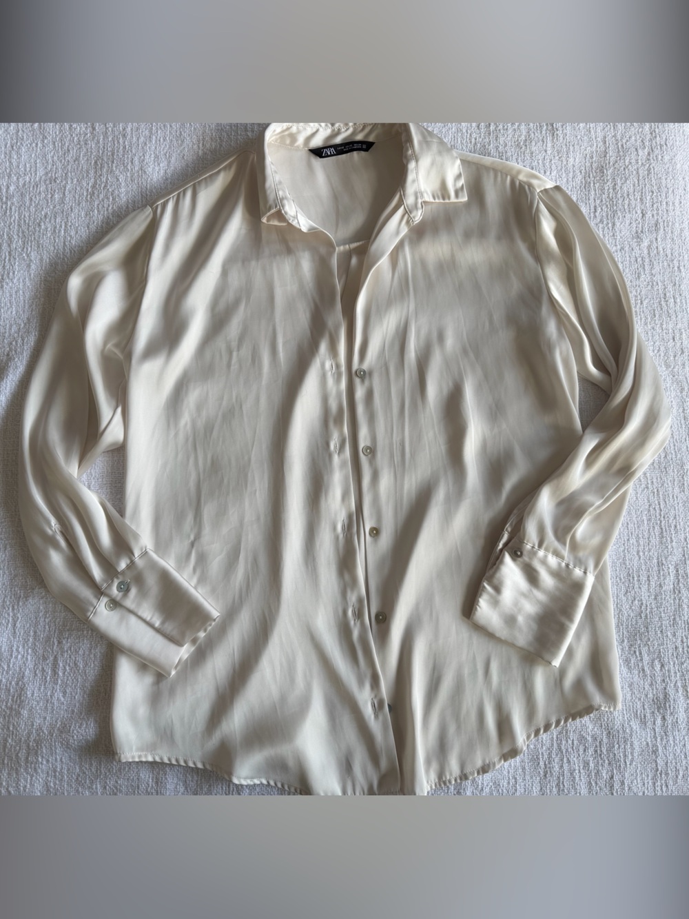 Elegant Women's Cream Button-Up Shirt